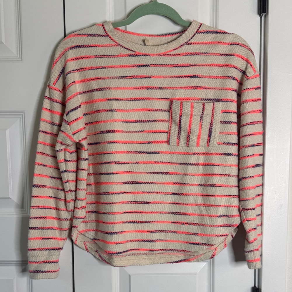 Lou & Grey Cream Sweater with Pink and Blue Accents